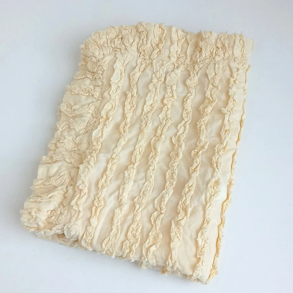 Shabby Chic Style Soft Butter Yellow Ruffled Twin Travel Pillow Sham *Super Cute